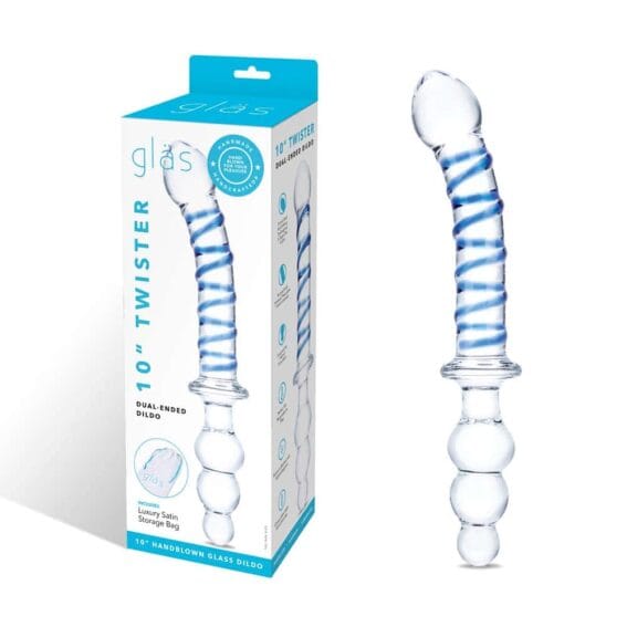 Gläs 10-inch Glass Dildo - Twister Dual-ended Stimulator