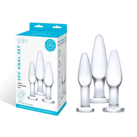 Gläs 3x Glass Butt Plugs - Classic Anal Training Set