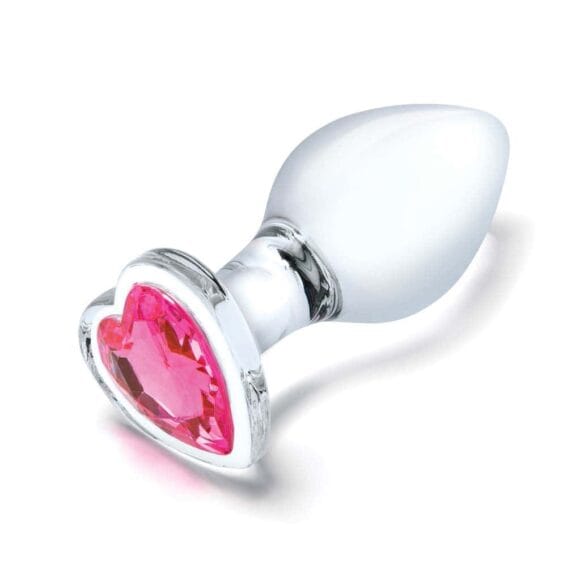 Gläs 3x Glass Butt Plugs - Heart Jewel Anal Training Set