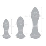 Gläs 3x Glass Butt Plugs - Rosebud Anal Training Set Gläs 3x Glass Butt Plugs - Rosebud Anal Training Set