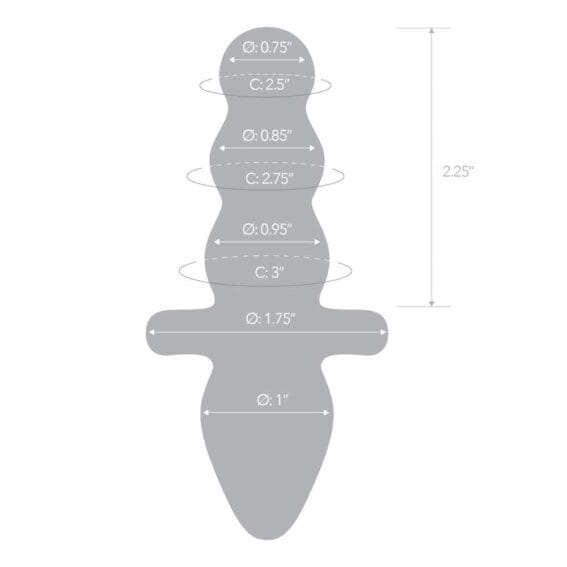 Gläs 4.5-inch Glass Butt Plug - Titus Beaded