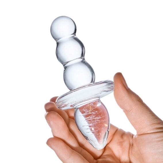 Gläs 4.5-inch Glass Butt Plug - Titus Beaded