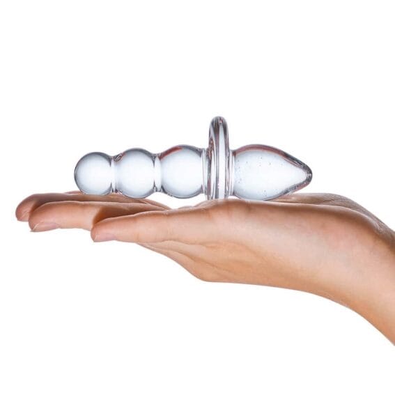 Gläs 4.5-inch Glass Butt Plug - Titus Beaded