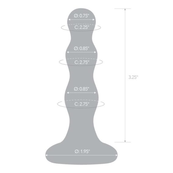Gläs 4-inch Glass Butt Plug - Beaded Triple Play