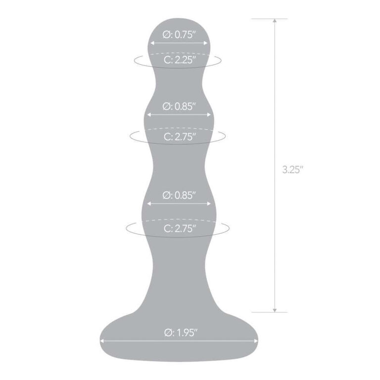 Gläs 4-inch Glass Butt Plug - Beaded Triple Play