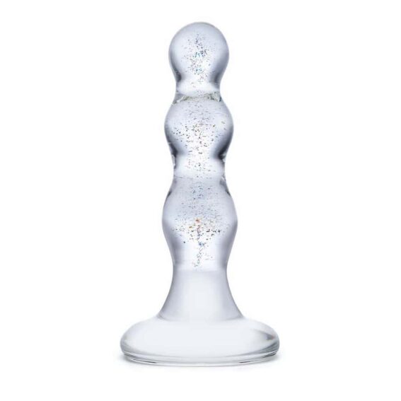 Gläs 4-inch Glass Butt Plug - Beaded Triple Play