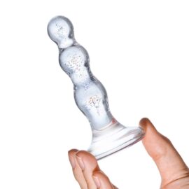 Gläs 4-inch Glass Butt Plug - Beaded Triple Play