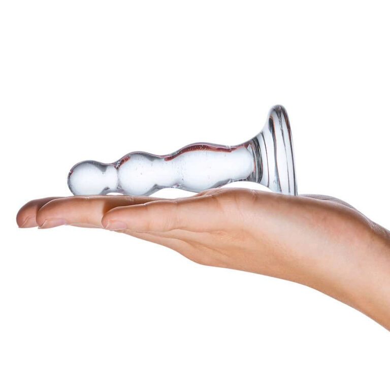 Gläs 4-inch Glass Butt Plug - Beaded Triple Play